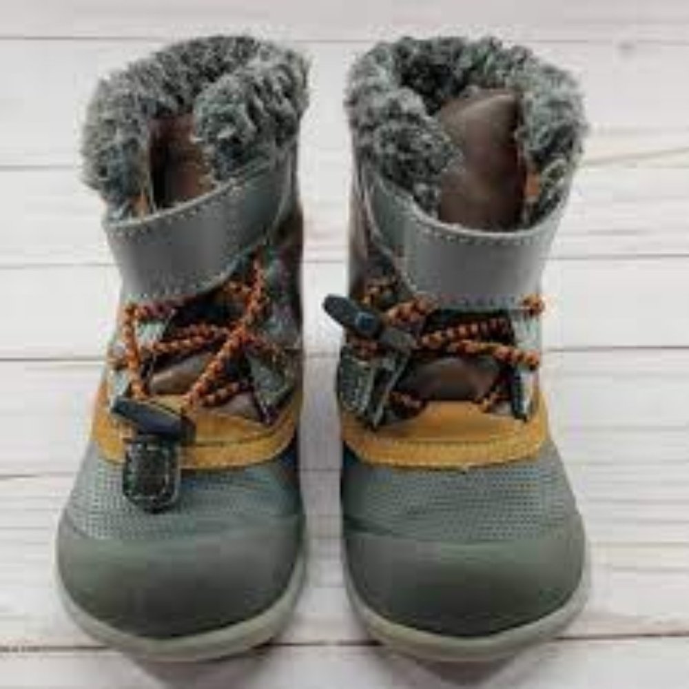 See Kai Run Toddler Boys Jack Waterproof Brown Gray Winter Boots Shoes Size 6